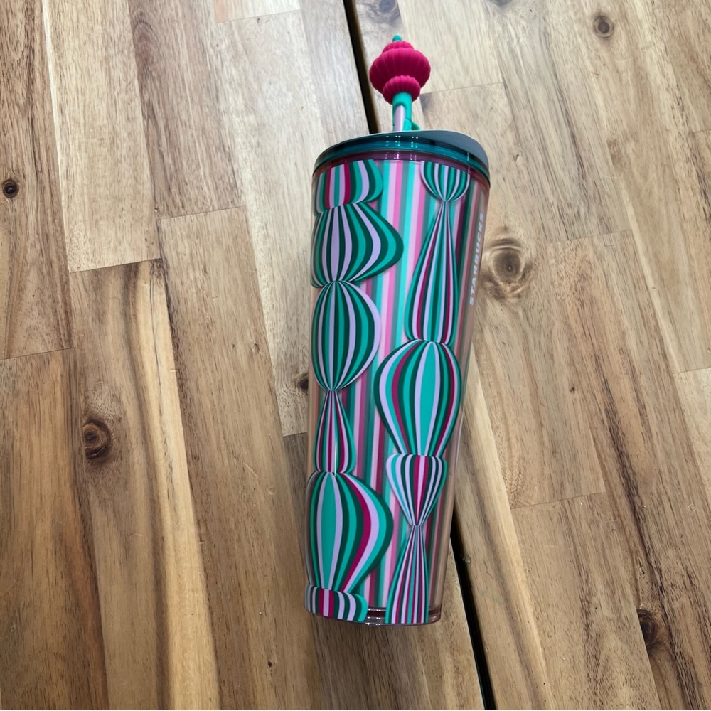 Starbucks 2021 Holiday Tumbler 24oz with Silicone Straw Topper – Limited Edition